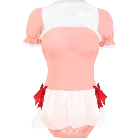 Cotton Fancy Romper Onesie Pajamas Lingerie Bodysuit Babydoll Snap Button Design - Picture 6 of 8